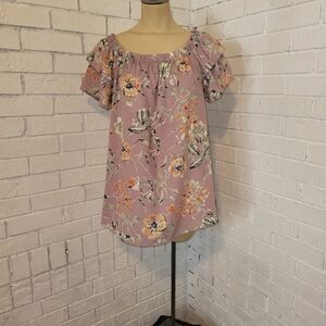 Charming Floral Off-the-Shoulder Blouse - MTS Brand - Size Medium